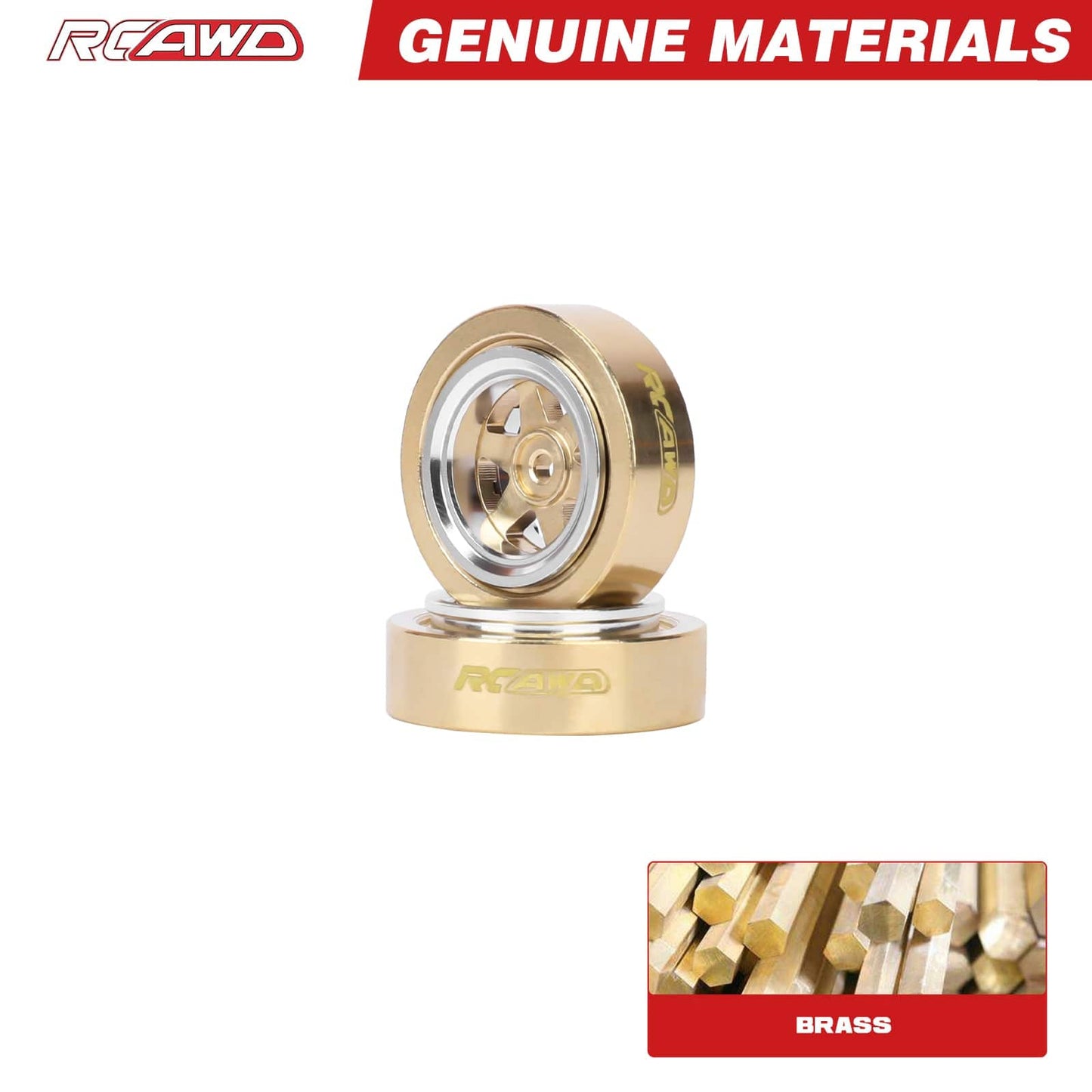 RCAWD Axial SCX30 RCAWD SCX30 All Brass Wheel Rims
