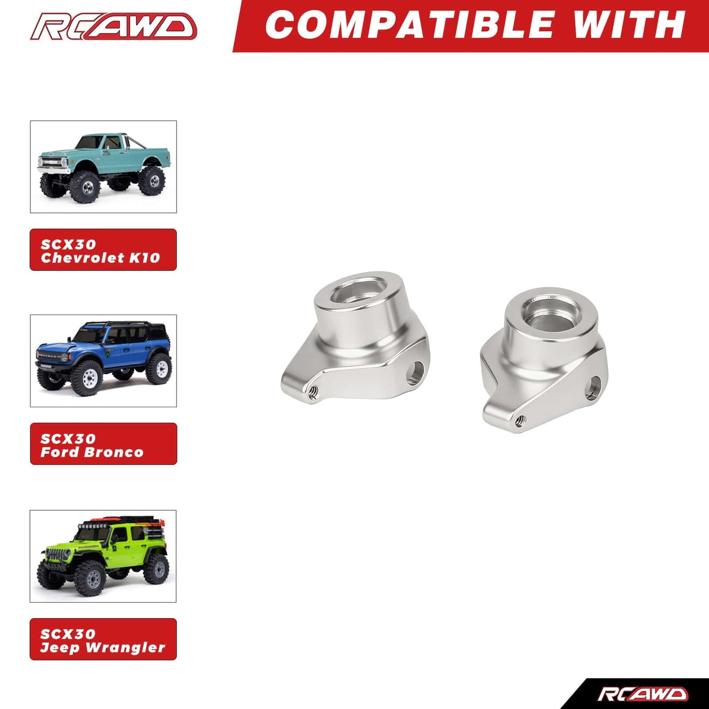 RCAWD Axial SCX30 RCAWD SCX30 Alum Steering Cup Upgrades