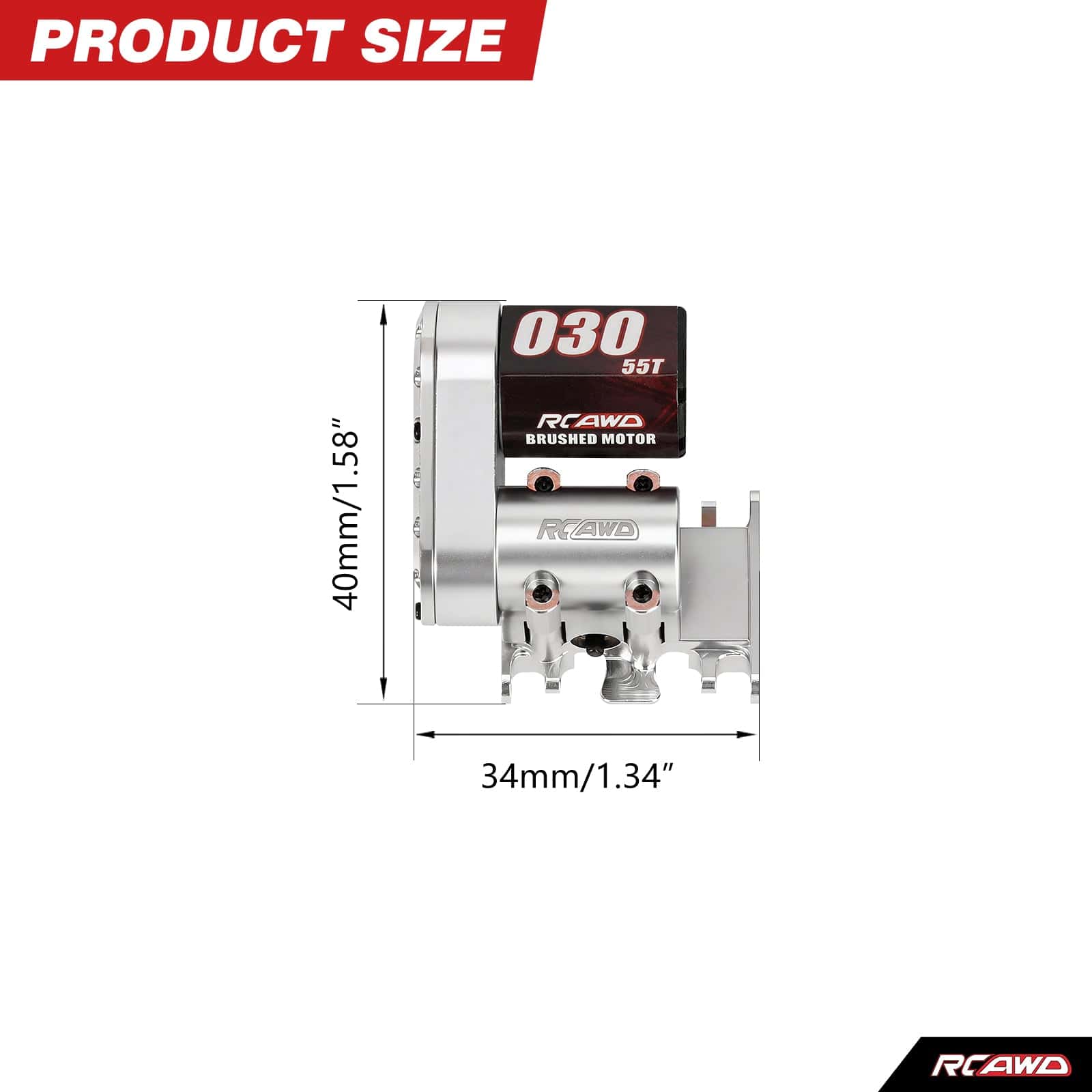 RCAWD Axial SCX30 RCAWD SCX30 Center Gearbox Transmission Box Set with 030 55T Motor Helical Gear