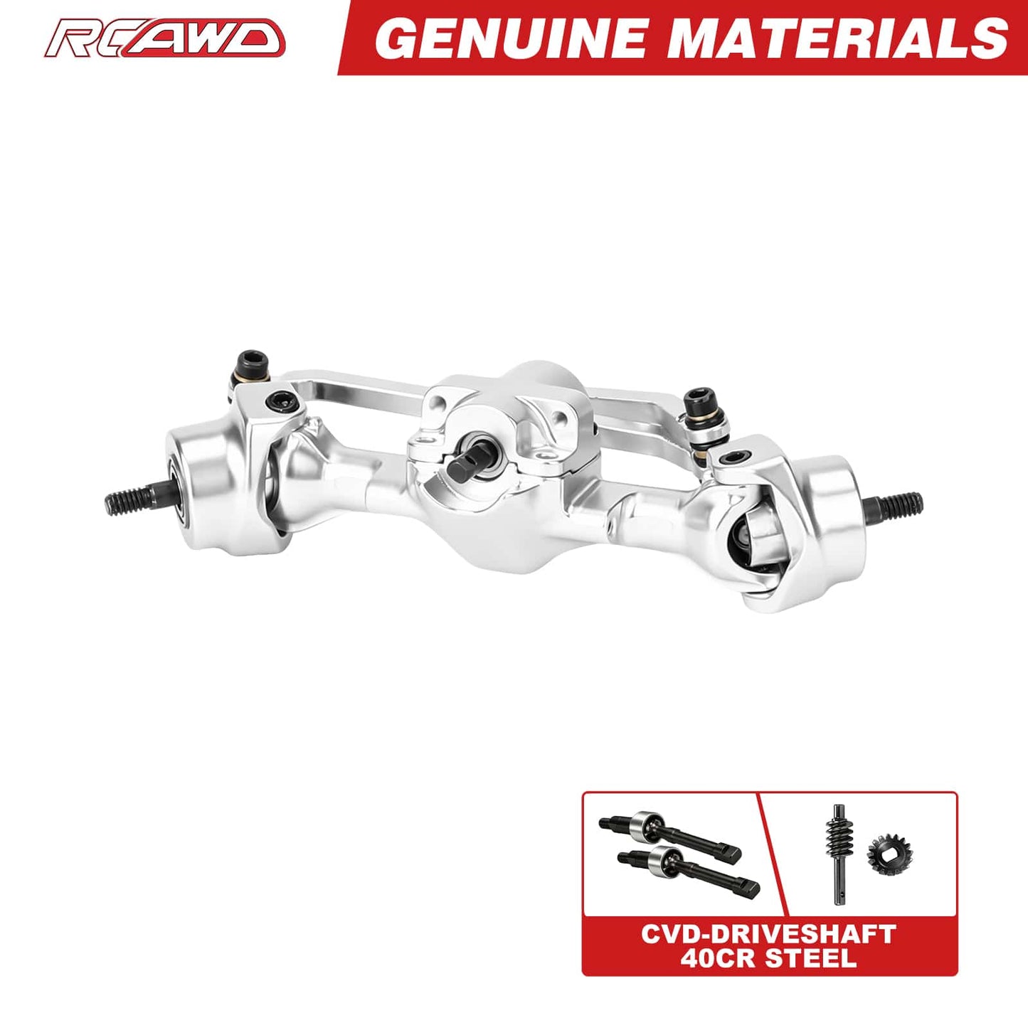 RCAWD Axial SCX30 RCAWD SCX30 Front Rear Axle Assembly with Steel Gear Drive Shaft