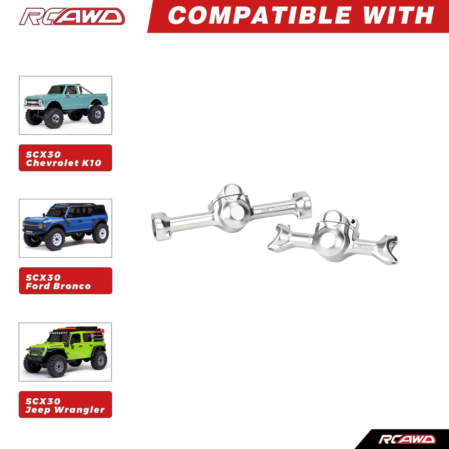 RCAWD Axial SCX30 RCAWD SCX30 Front Rear Axle Housing