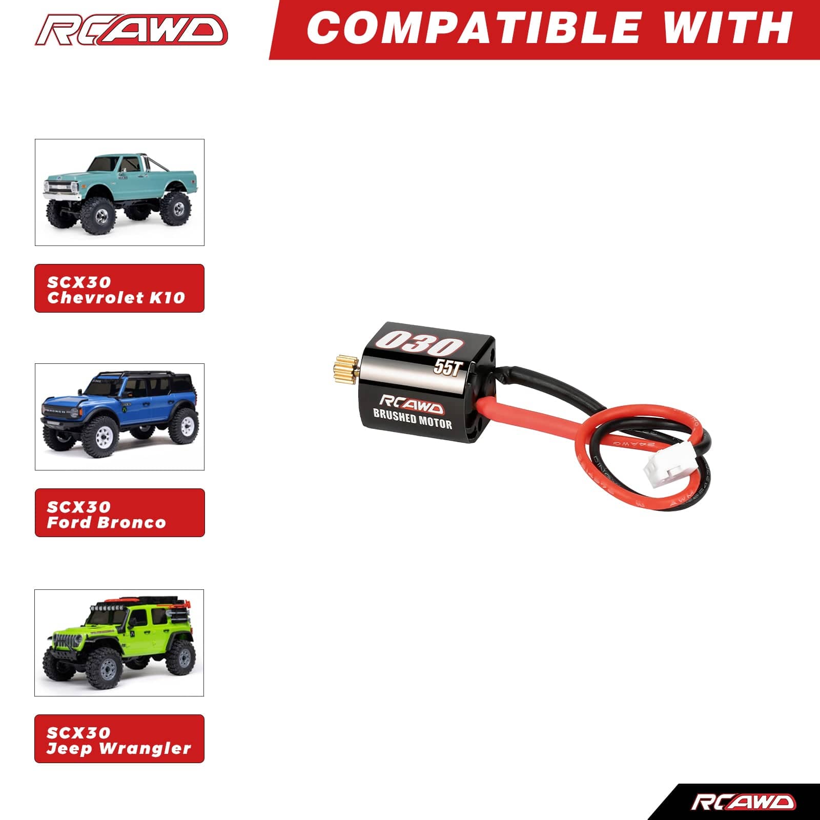 RCAWD Axial SCX30 RCAWD SCX30 Motor 030 55T With 11T Motor Gear