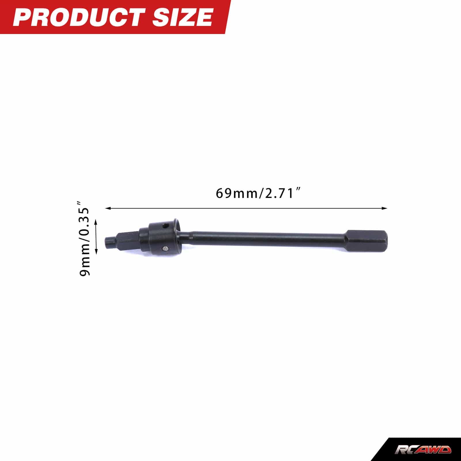 RCAWD Axial UTB18 Black RCAWD Axial UTB18 CVD Front Axle Driveshaft