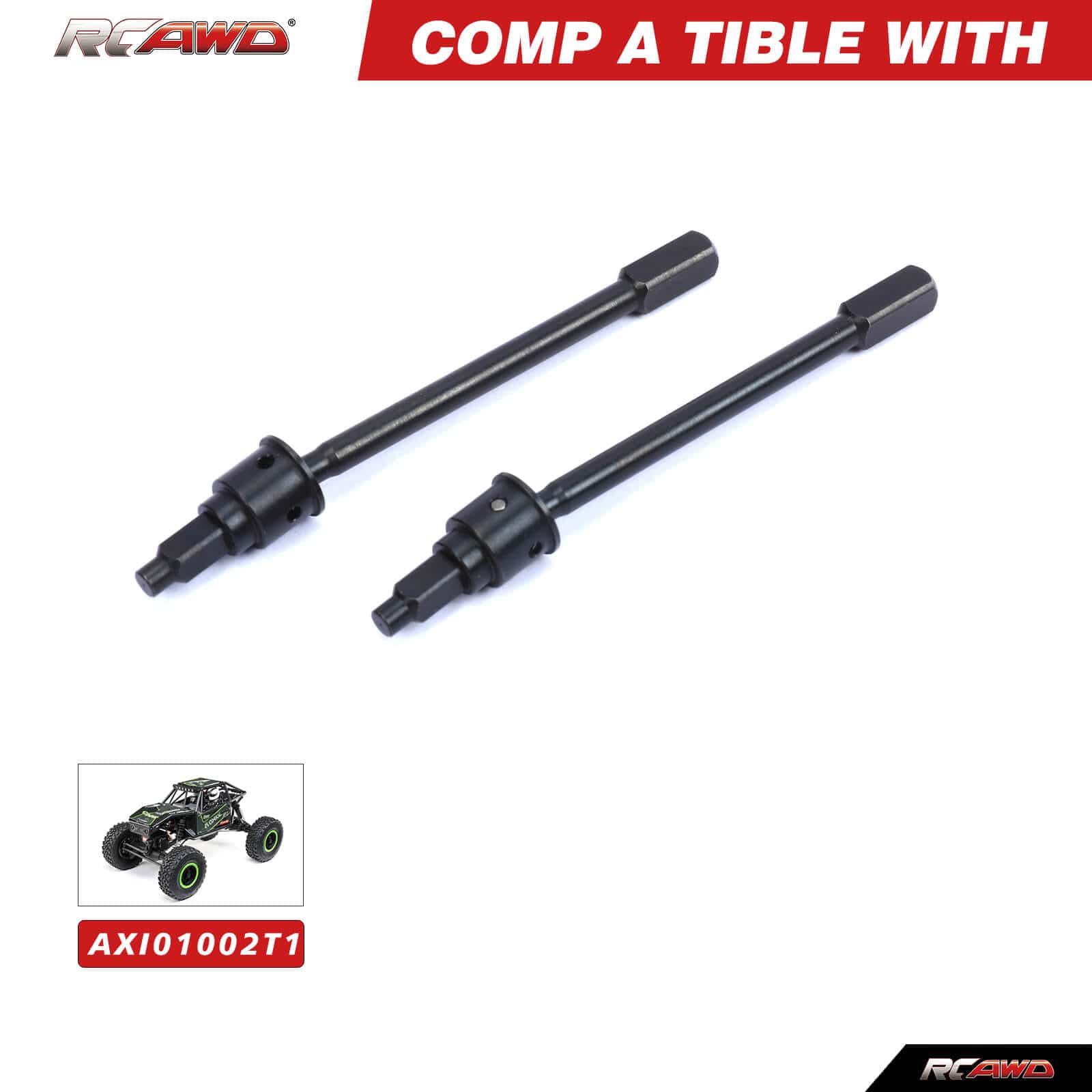 RCAWD Axial UTB18 Black RCAWD Axial UTB18 CVD Front Axle Driveshaft