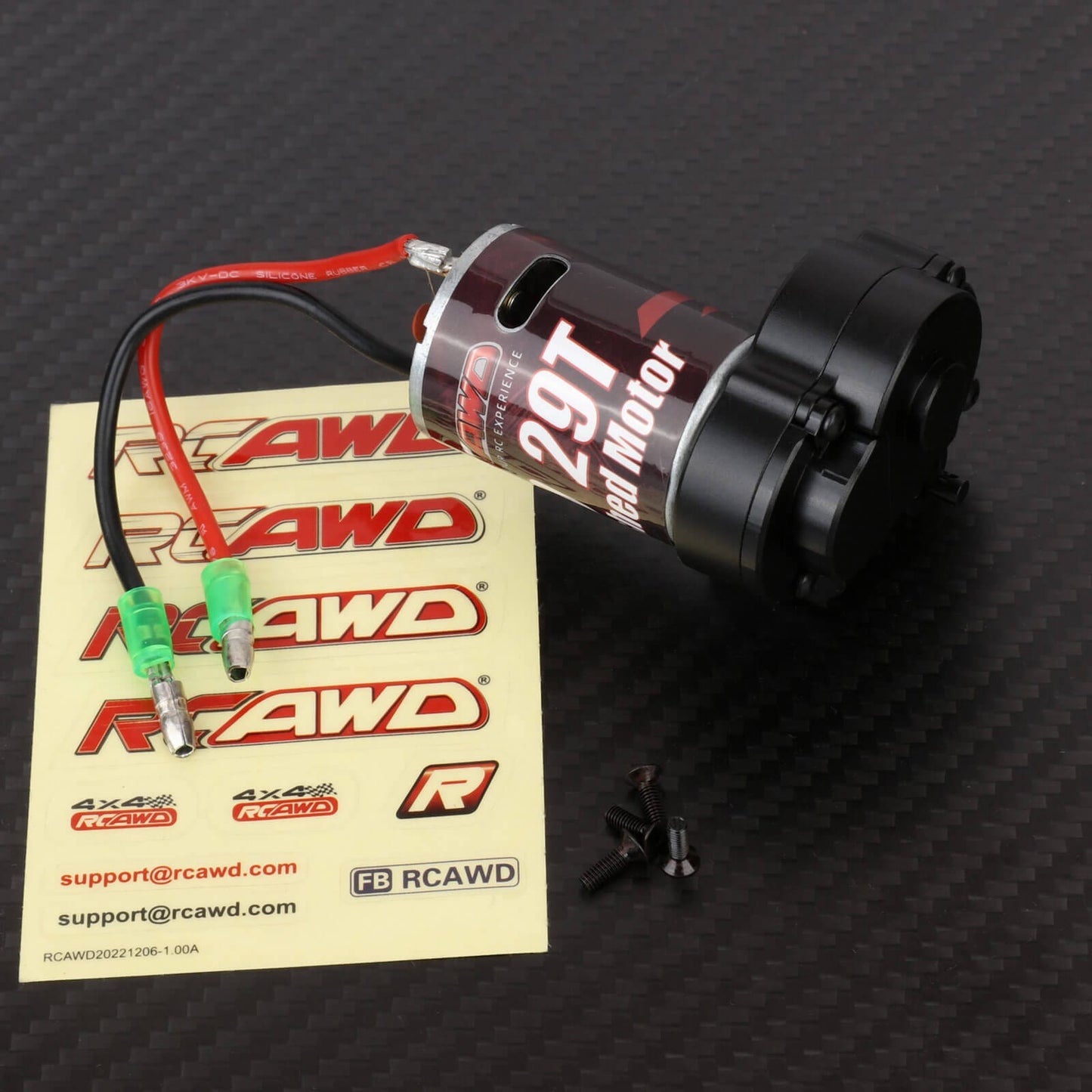 RCAWD Axial UTB18 Black RCAWD UTB18 380 29T Brushed Motor with Full Metal Gearbox Transmission Set for Axial 1/18 UTB18 Capra 4WD Upgrade Parts