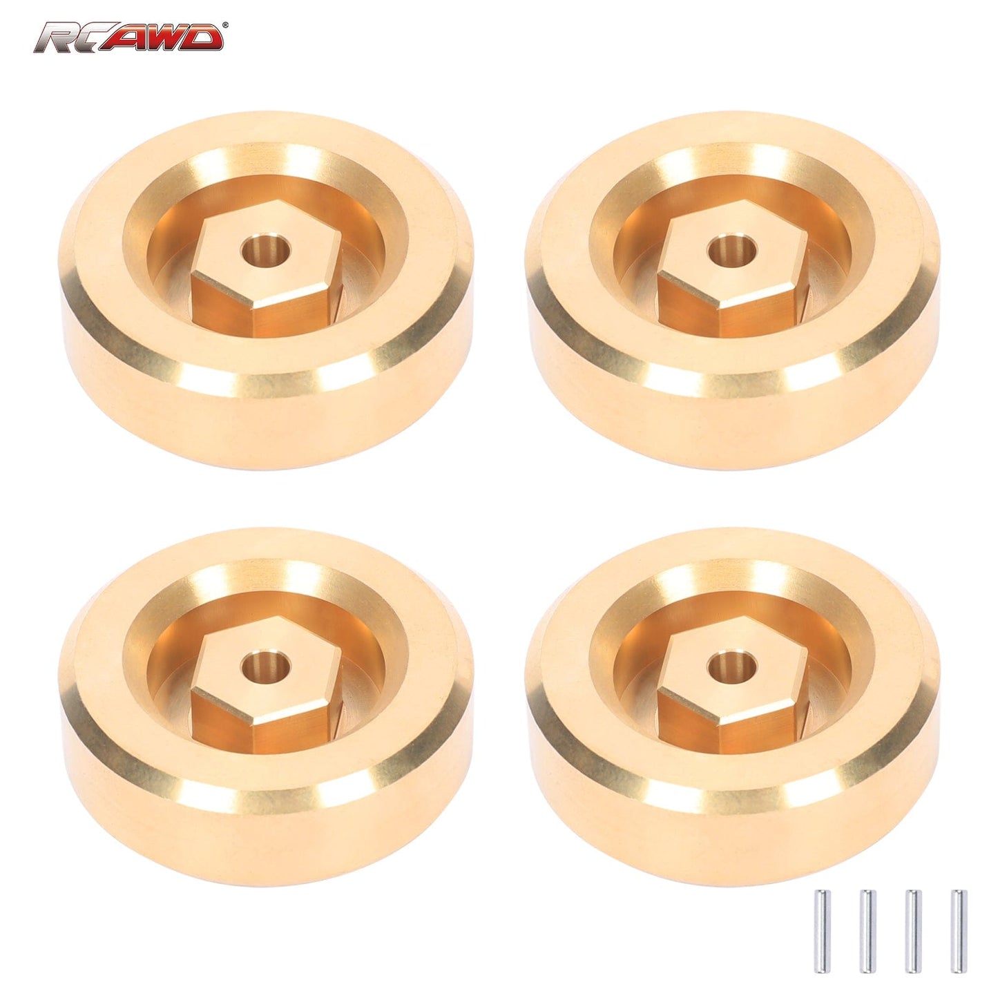 RCAWD Axial UTB18 Capra upgrades brass weighted hex hub set hex weights 268g total D2 - AXI212015Y - RCAWD