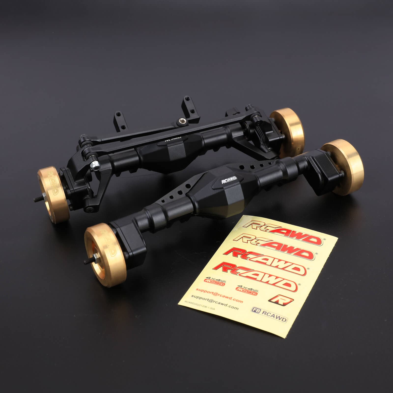 RCAWD Axial UTB18 Full Set / Black RCAWD AXIAL UTB18 Front Rear Portal Axle with CountWeight Wheel Hex Hubs
