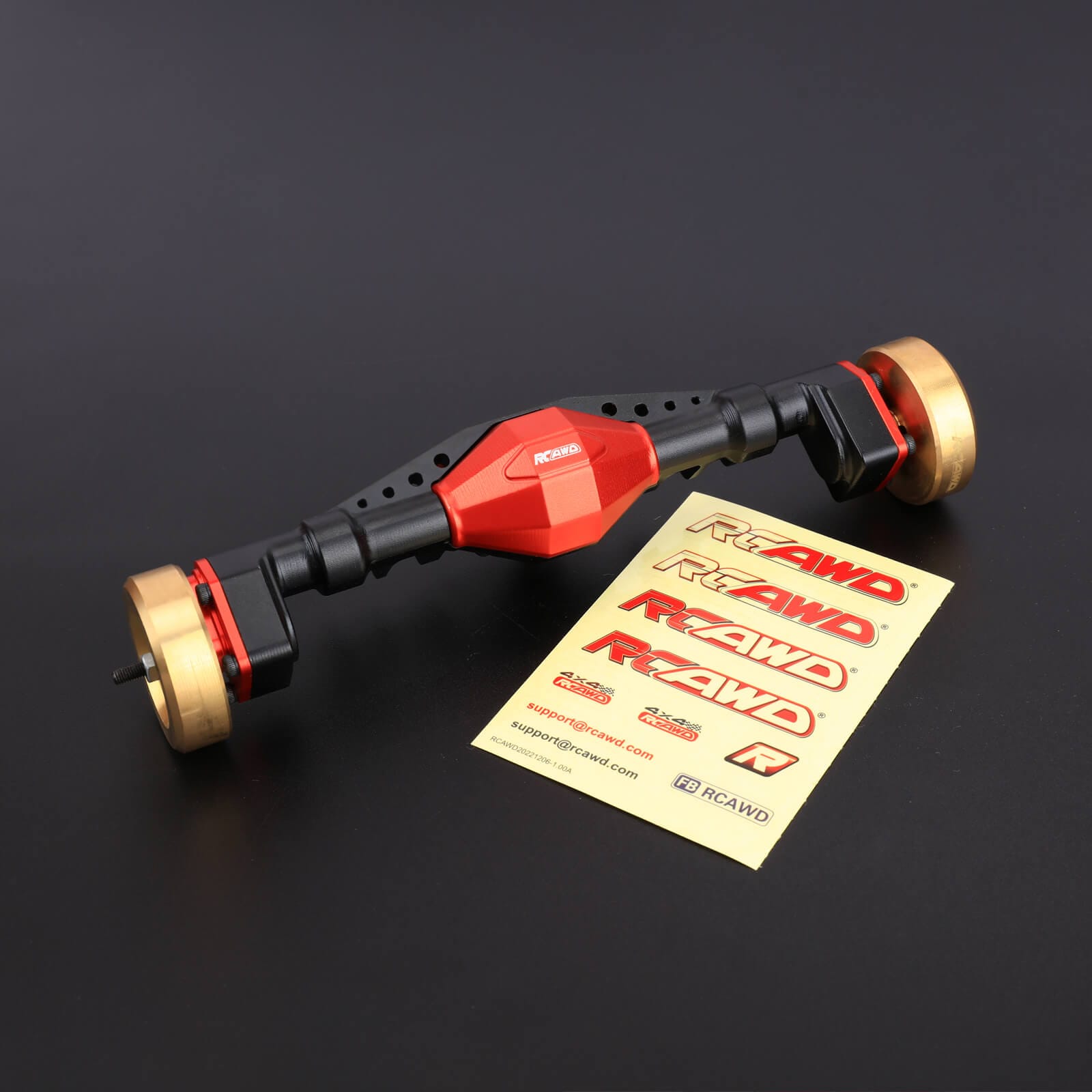 RCAWD Axial UTB18 Rear axle / Red RCAWD AXIAL UTB18 Front Rear Portal Axle with CountWeight Wheel Hex Hubs