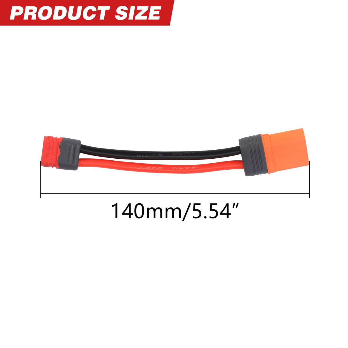 RCAWD Battery Adapter RCAWD Battery Adapter Cable T Female to IC5 Male