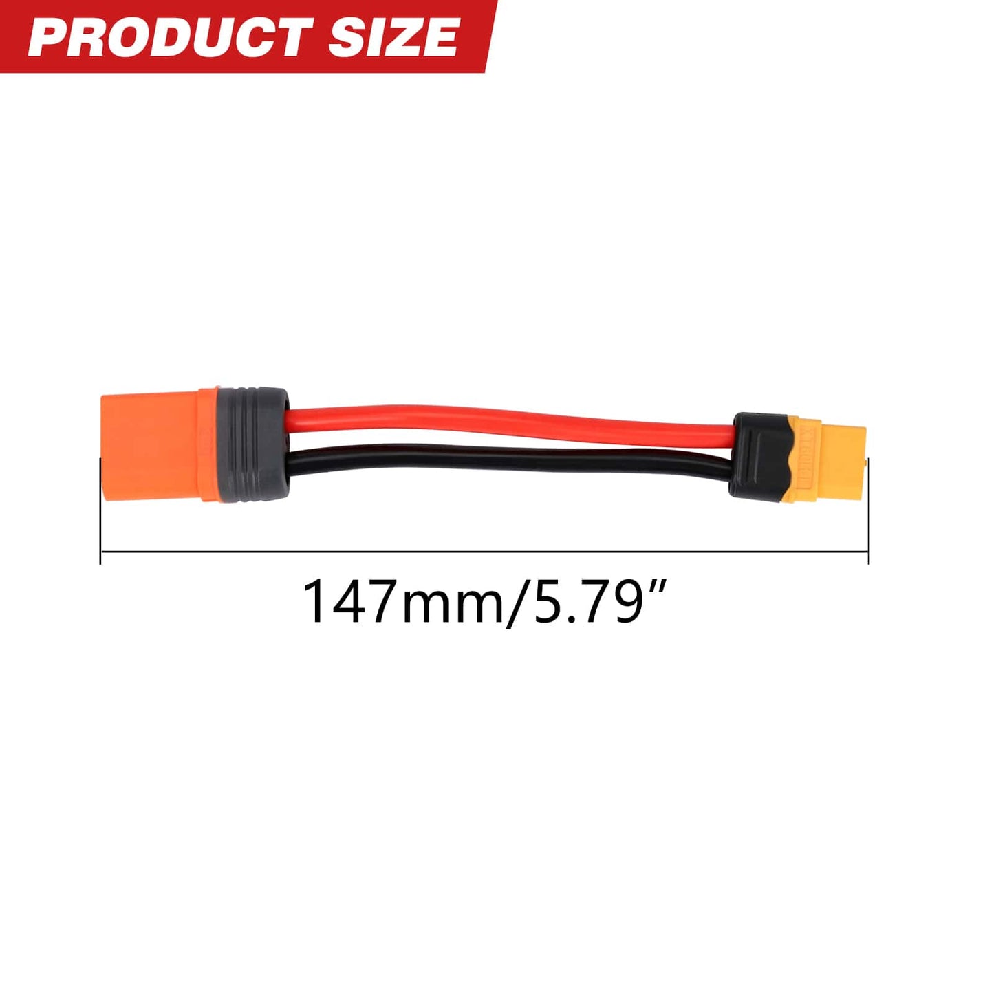 RCAWD Battery Adapter RCAWD Battery Adapter Cable XT60 Female to IC5 Male