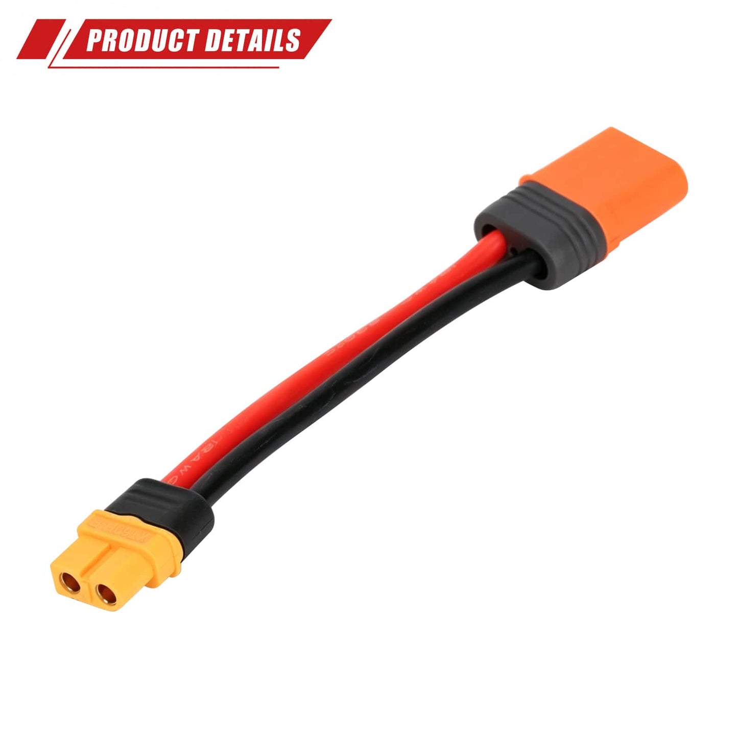RCAWD Battery Adapter RCAWD Battery Adapter Cable XT60 Female to IC5 Male