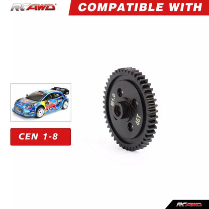 RCAWD Black RCAWD 1/8 CEN Racing Upgrades 45# Steel 46T M1 Spur Gear CM0205TBL