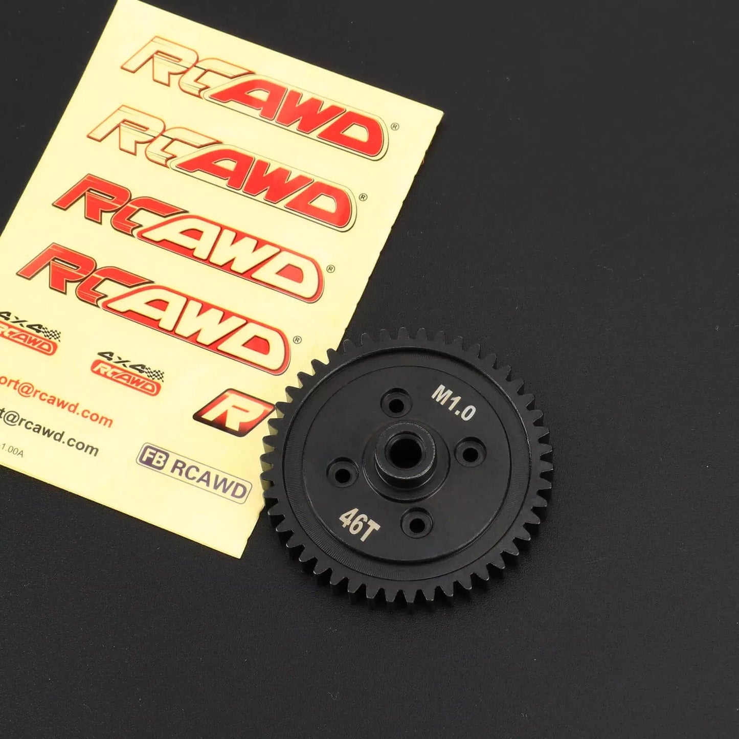 RCAWD Black RCAWD 1/8 CEN Racing Upgrades 45# Steel 46T M1 Spur Gear CM0205TBL