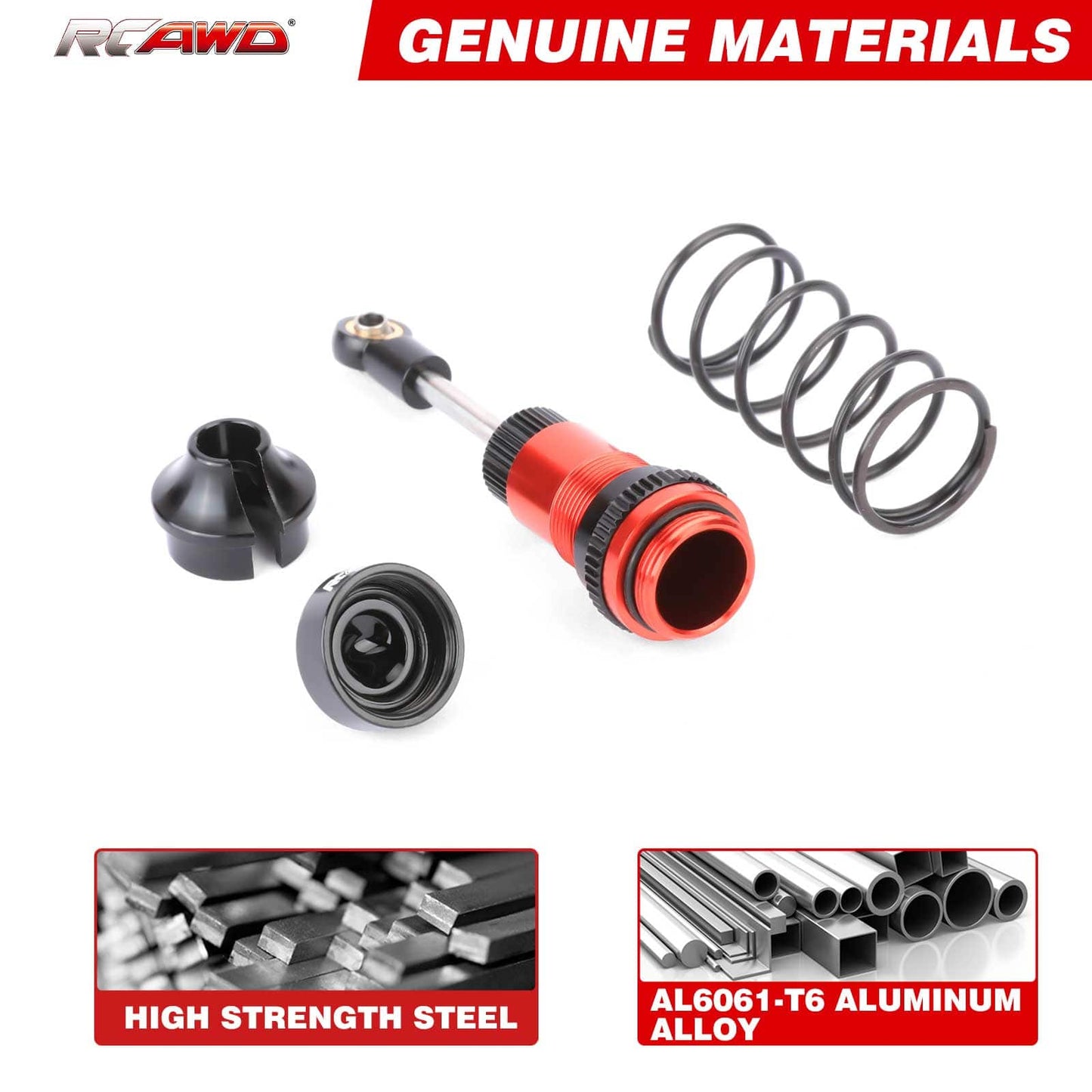 RCAWD CEN 1/8 RCAWD CEN 1/8 Front Rear All Metal Oil Filled Shock Absorbers Damper 4PCS