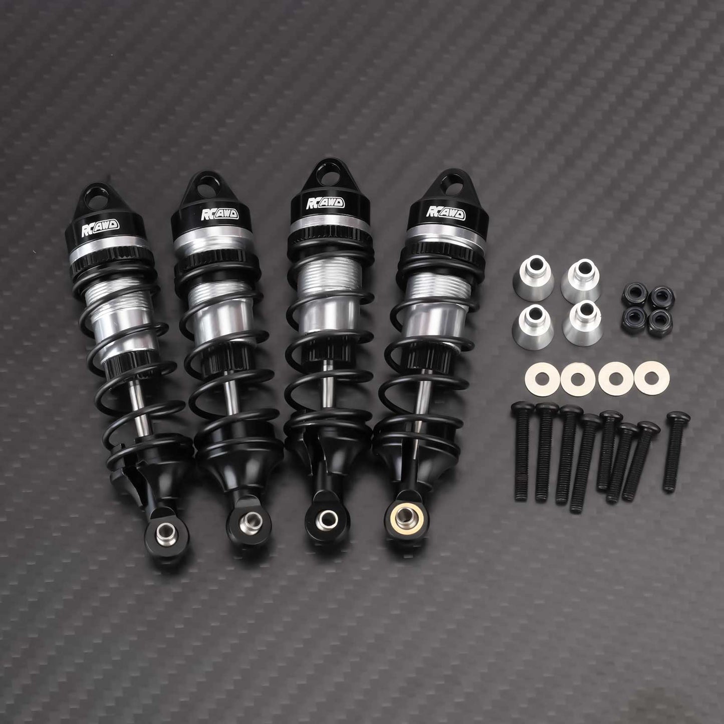RCAWD CEN 1/8 Silver RCAWD CEN 1/8 Front Rear All Metal Oil Filled Shock Absorbers Damper 4PCS