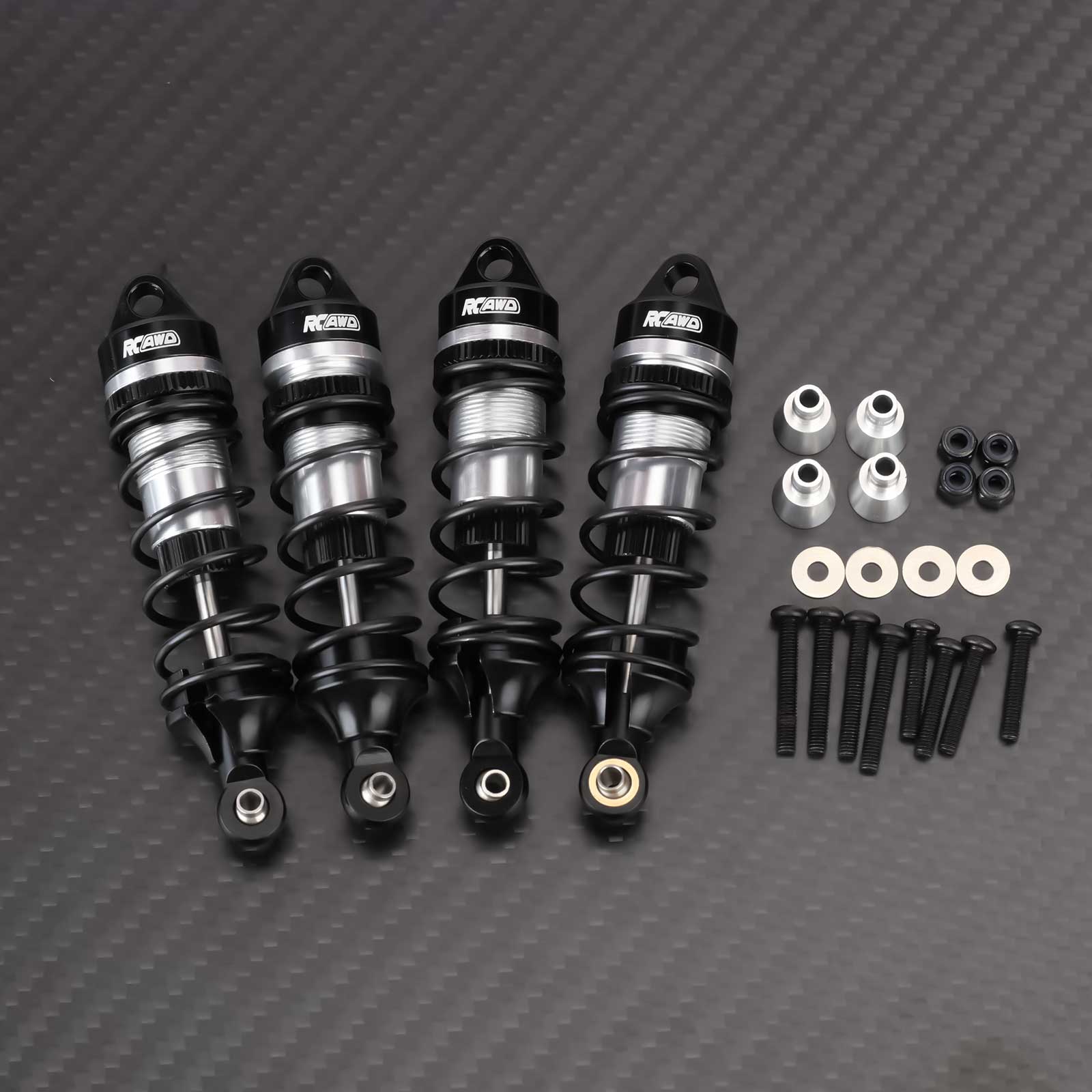 RCAWD CEN 1/8 Silver RCAWD CEN 1/8 Front Rear All Metal Oil Filled Shock Absorbers Damper 4PCS