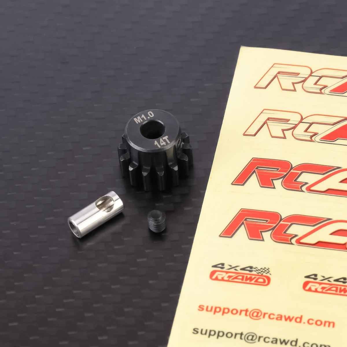 RCAWD CEN 14T RCAWD CEN 1/8 Motor Steel Pinion Gears Mod 1.0 12T 14T 15T 16T 17T 18T