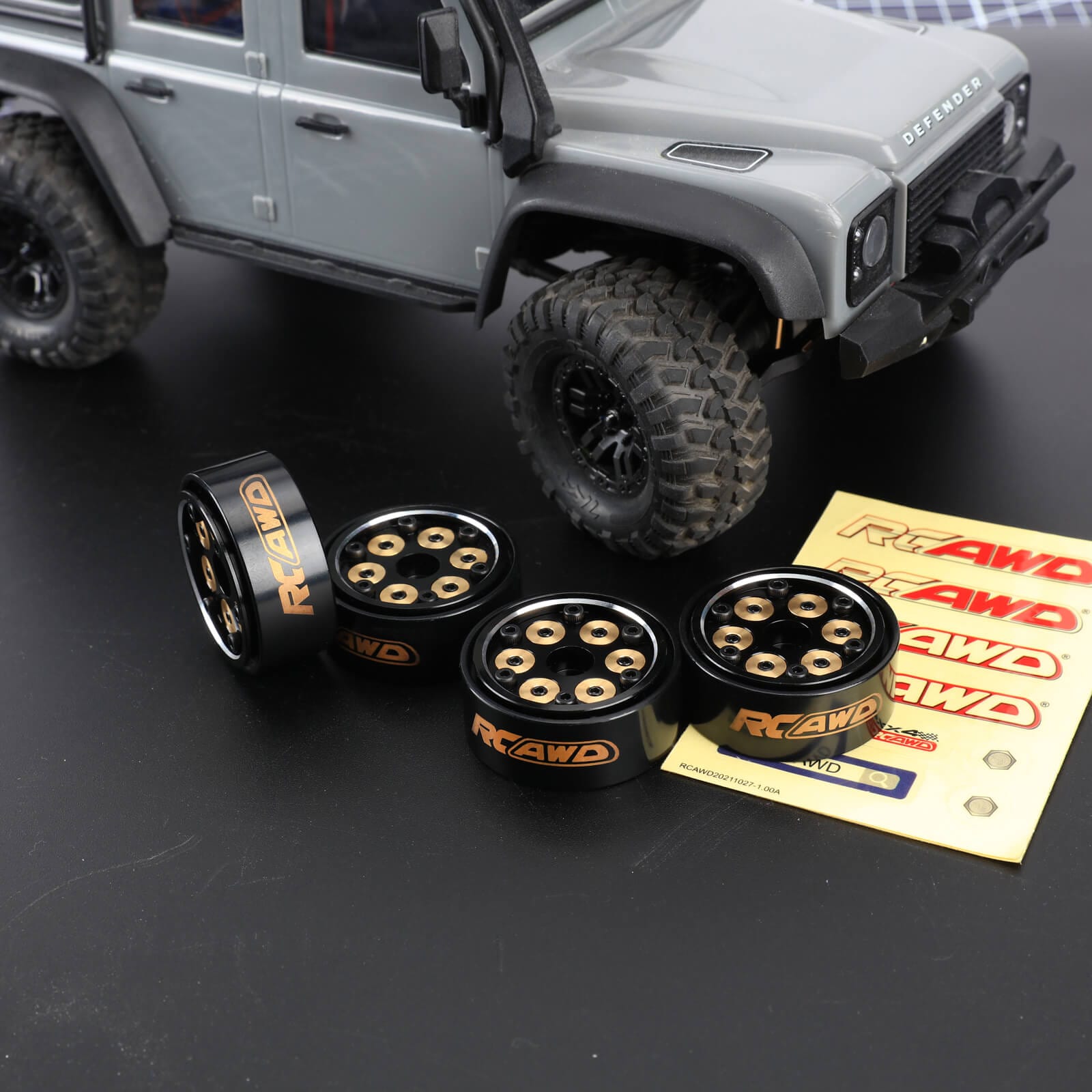 RCAWD Cyberwheelz 1 set( 4 wheels) / Black RCAWD Cyberwheelz adjustable weight 1.0'' Beadlock Wheel Rims for 1/24 1/18 RC Crawler