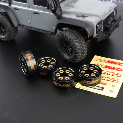 RCAWD Cyberwheelz 1 set( 4 wheels) / Black RCAWD Cyberwheelz adjustable weight 1.3" Beadlock Wheel Rims for 1/24 1/18 RC Crawler