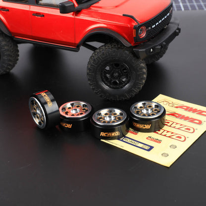 RCAWD Cyberwheelz 1 set( 4 wheels) / Silver RCAWD Cyberwheelz adjustable weight 1.0'' Beadlock Wheel Rims for 1/24 1/18 RC Crawler