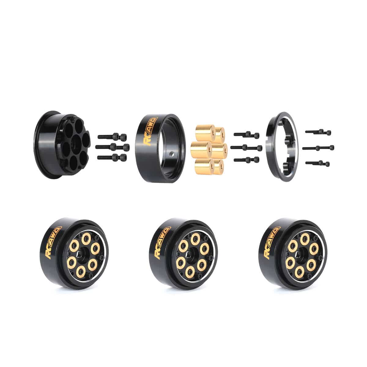 RCAWD Cyberwheelz adjustable weight 1.0'' Beadlock Wheel Rims for 1/24 1/18 RC Crawler - RCAWD