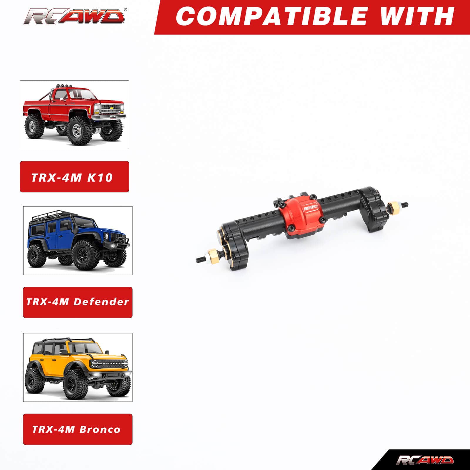 RCAWD Differential Portal Axles Complete Set for Trx4m Upgrades - RCAWD
