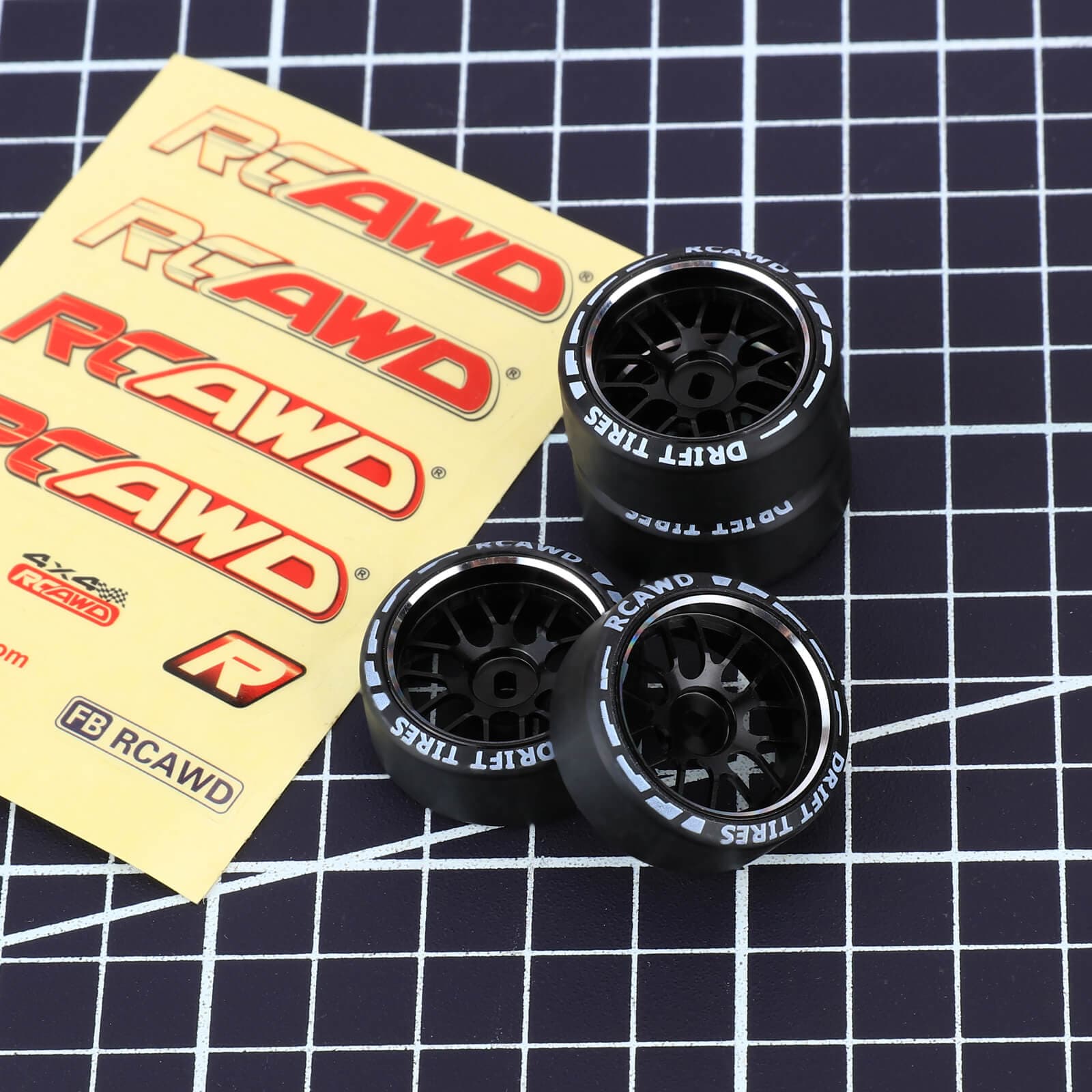 RCAWD Drift Tires RCAWD Drift Wheel Rims Tire Set for Kyosho WLTOYS 1/28 Upgrade Parts