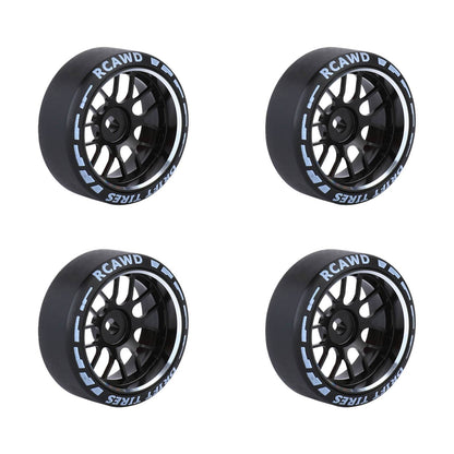 RCAWD Drift Tires RCAWD Drift Wheel Rims Tire Set for Kyosho WLTOYS 1/28 Upgrade Parts