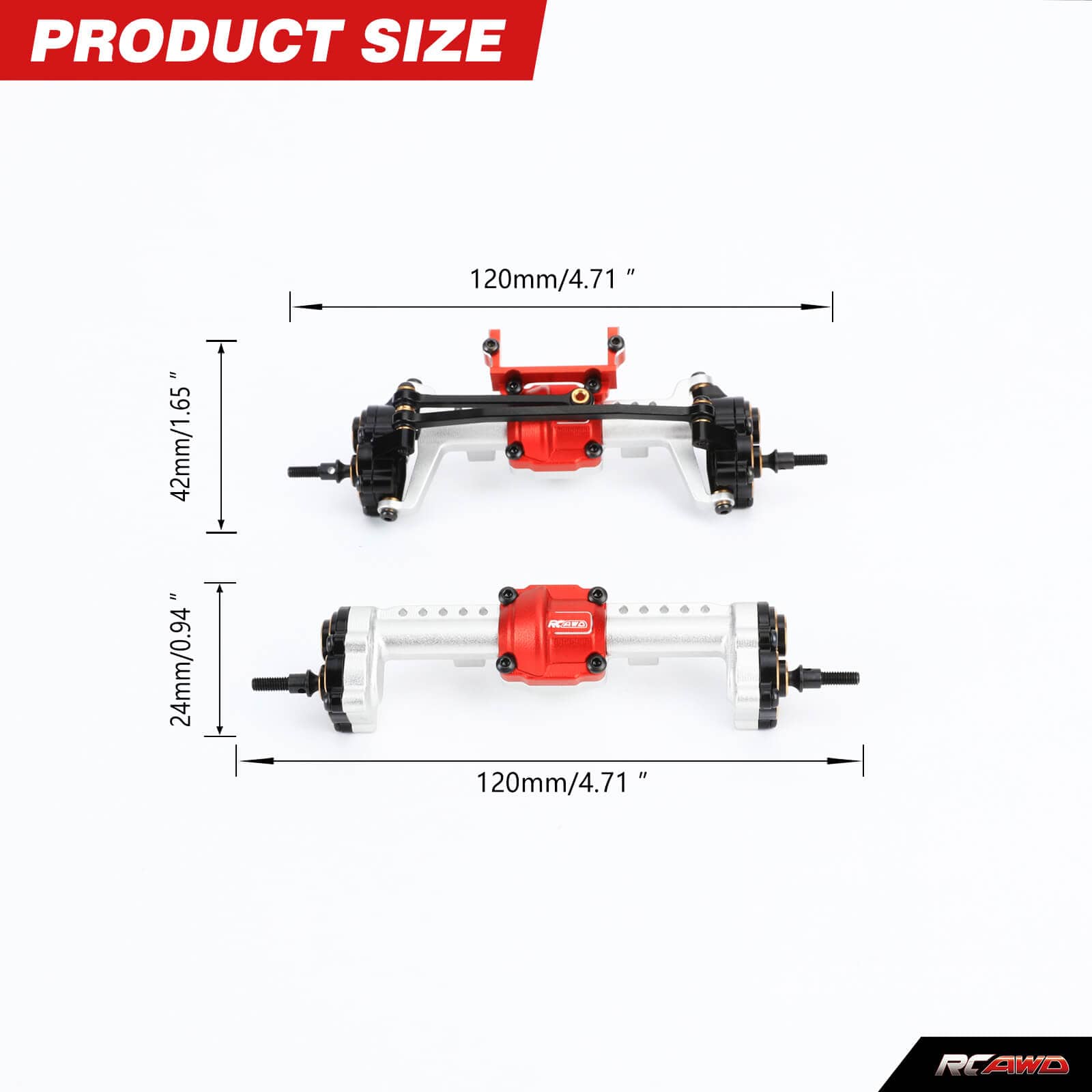 RCAWD FCX24 Differential Portal Axles Complete Set with Diff Locker D6 - C3112 - RCAWD