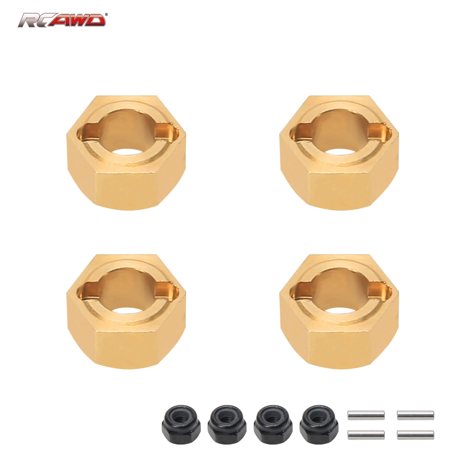RCAWD FCX24 Upgrade 4PCS 0.9g Full Brass Wheel Hex Hubs - RCAWD