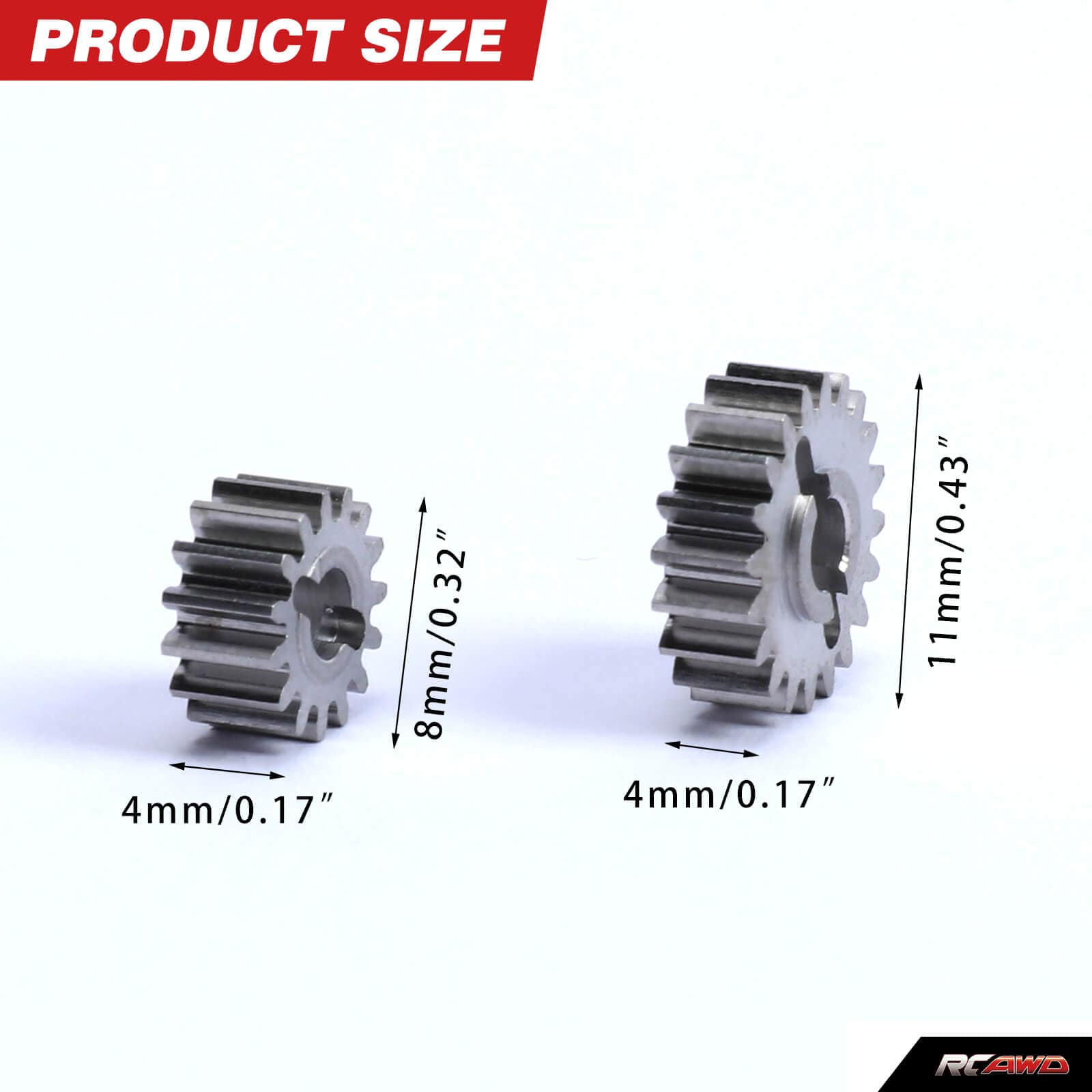 RCAWD FCX24 Upgrades #45 Steel 15T 20T Portal Gears - RCAWD