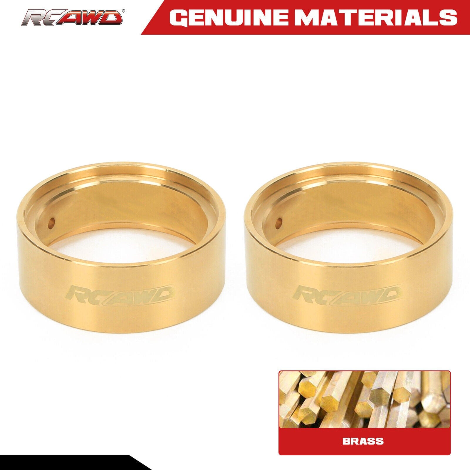 RCAWD FCX24 wheel weights 106g Brass Inner Clamp Rings C3007 2pcs - RCAWD