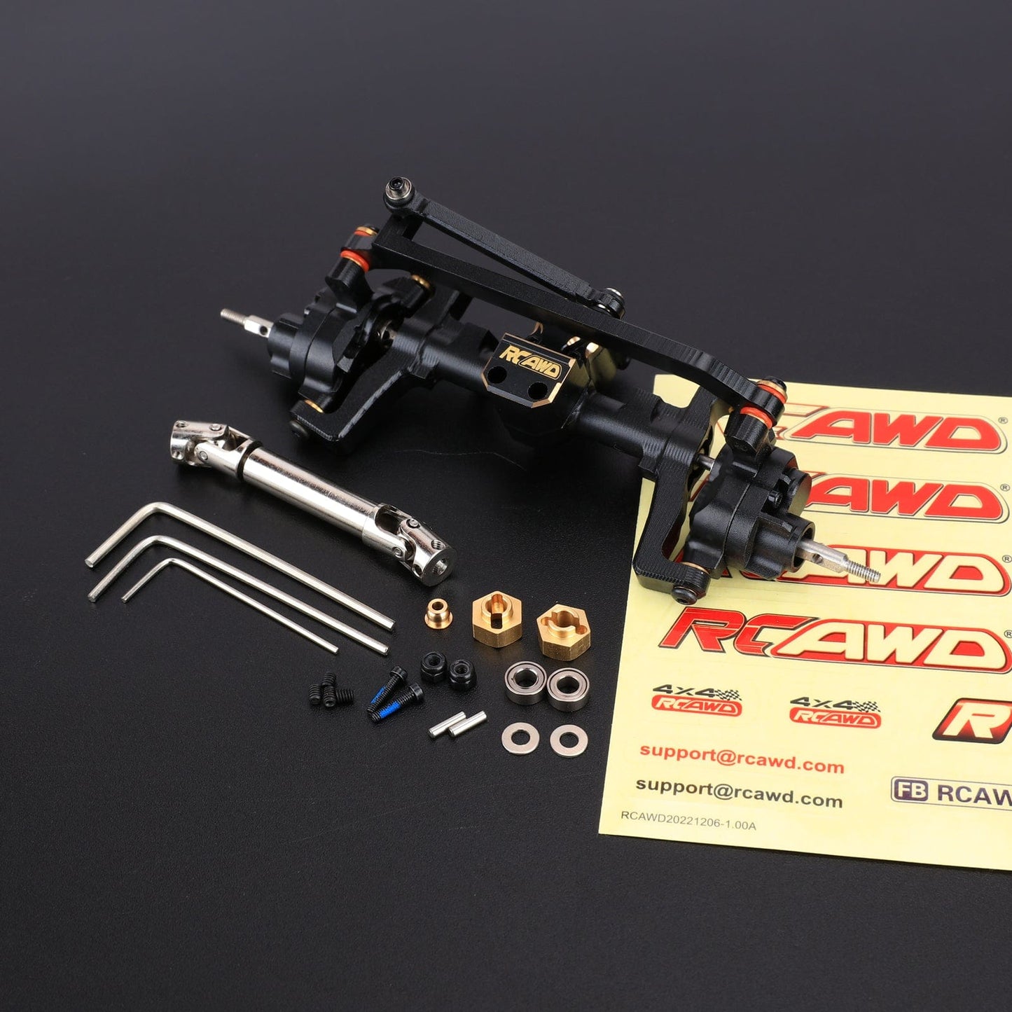 RCAWD FMS 1/18 Front Axles Set / Black RCAWD FMS 1/18 RC Car Portal Axles Set with 70MM 50MM Steel Driveshaft