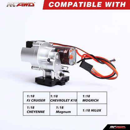 RCAWD FMS 1/18 RCAWD FMS 1/18  72T 130 Motor with 2 speed Transmission Gearbox and Mounts Set