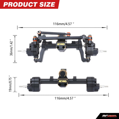 RCAWD FMS 1/18 RCAWD FMS 1/18 RC Car Portal Axles Set with 70MM 50MM Steel Driveshaft