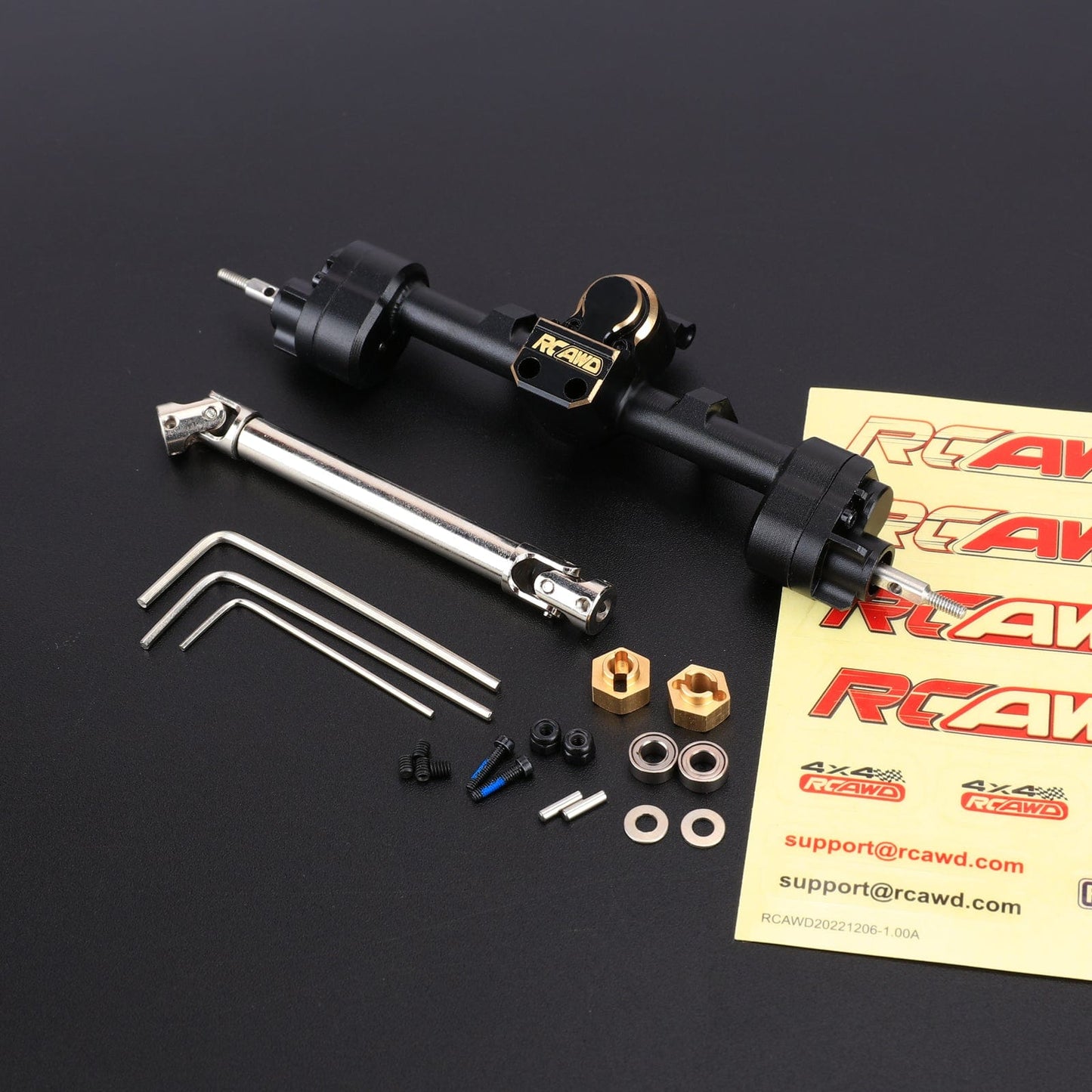 RCAWD FMS 1/18 Rear Axles Set / Black RCAWD FMS 1/18 RC Car Portal Axles Set with 70MM 50MM Steel Driveshaft