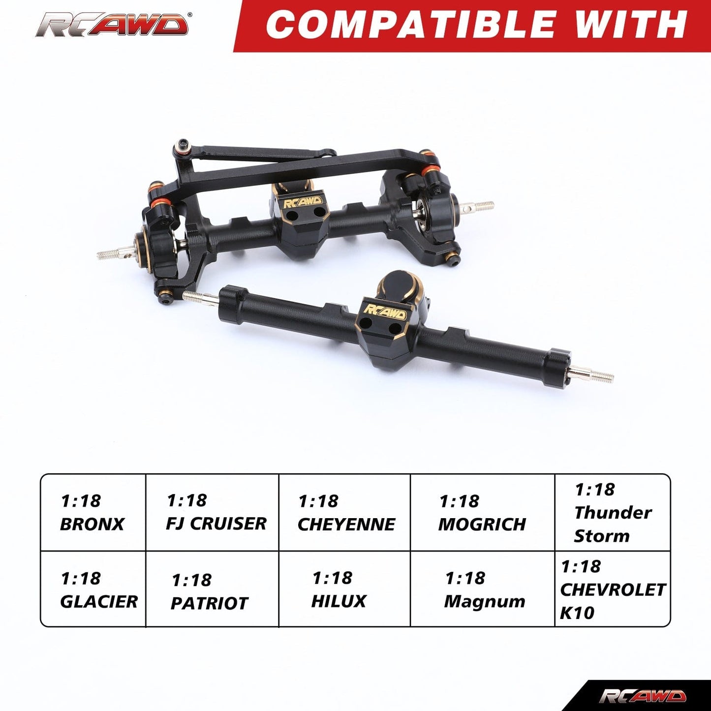 RCAWD FMS 1/18 Upgrades Worm Gear Front Rear Portal Axle D2 - E1045BL - RCAWD