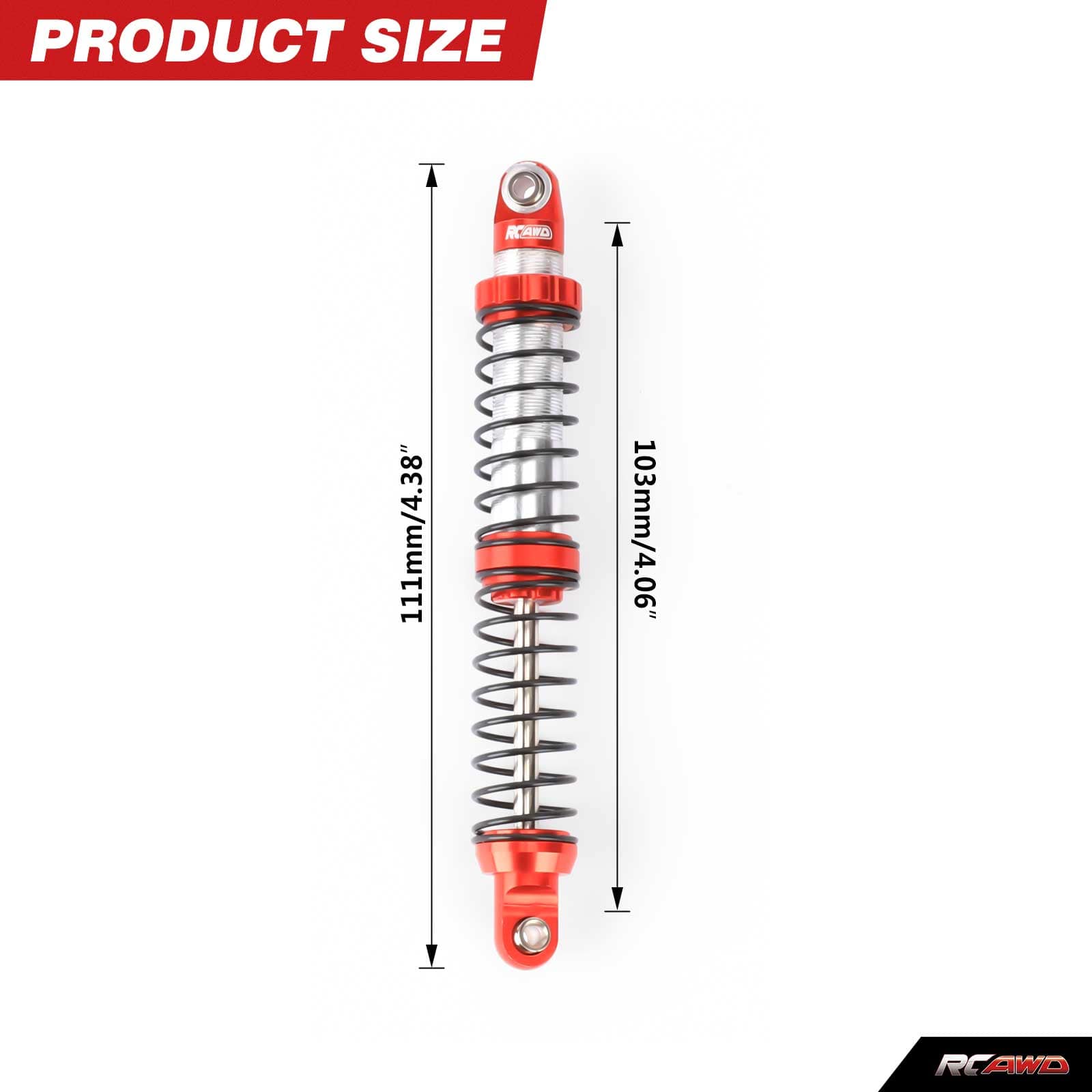 RCAWD FMS FCX10 RCAWD FCX10 LC80 K5 Front Rear Oil Filled Shock Absorber Daul Stage Spring