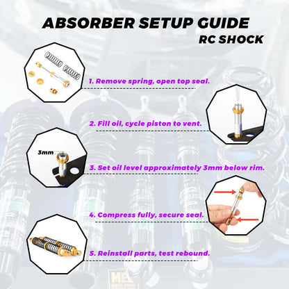 RCAWD FMS FCX10 RCAWD FCX10 LC80 K5 Front Rear Oil Filled Shock Absorber Daul Stage Spring
