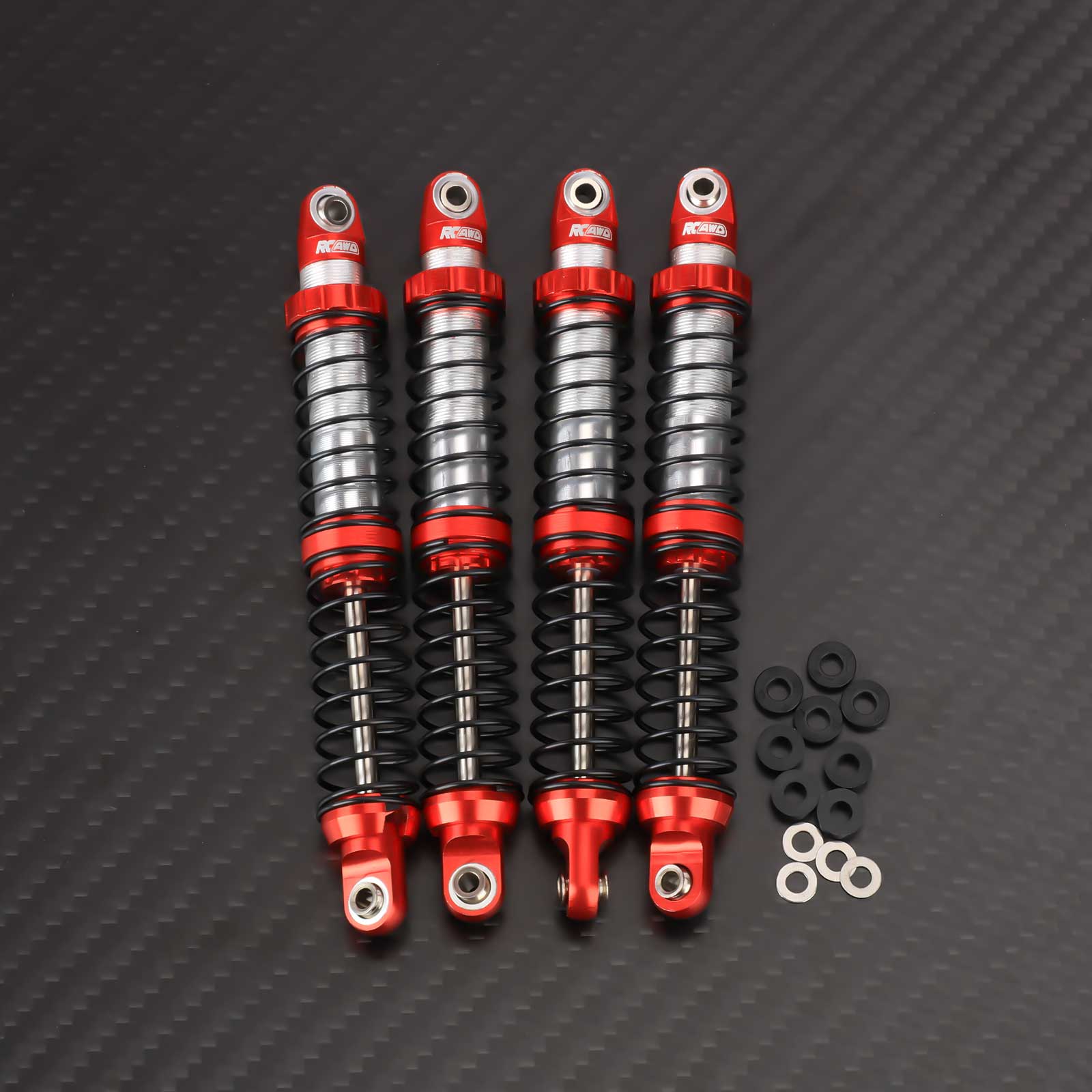 RCAWD FMS FCX10 Red RCAWD FCX10 LC80 K5 Front Rear Oil Filled Shock Absorber Daul Stage Spring