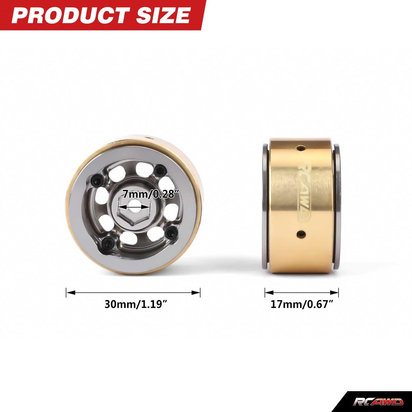 RCAWD FMS FCX24 432g/pc Wheel Rims RCAWD FCX18 FCX24 108g/pcs 8 Hole Aluminum Alloy Wheel Rims With CounterWeight