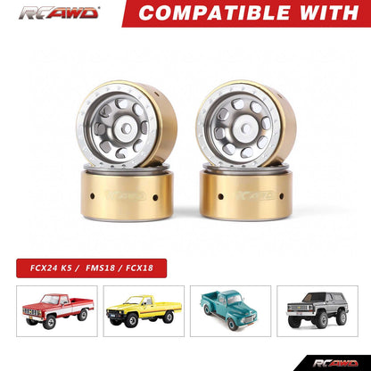 RCAWD FMS FCX24 432g/pc Wheel Rims RCAWD FCX18 FCX24 108g/pcs 8 Hole Aluminum Alloy Wheel Rims With CounterWeight