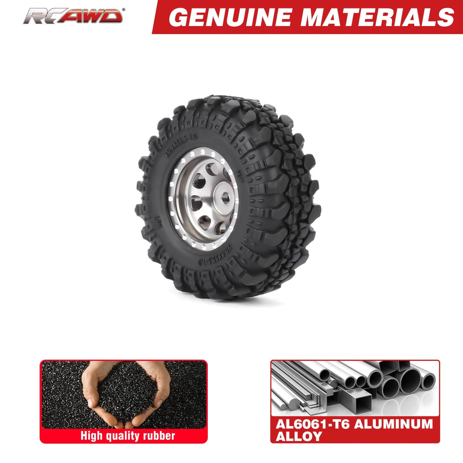 RCAWD FMS FCX24 55MM Tyres RCAWD FCX18 FCX24 55MM Rubber Rock Wheel Tires Tyres