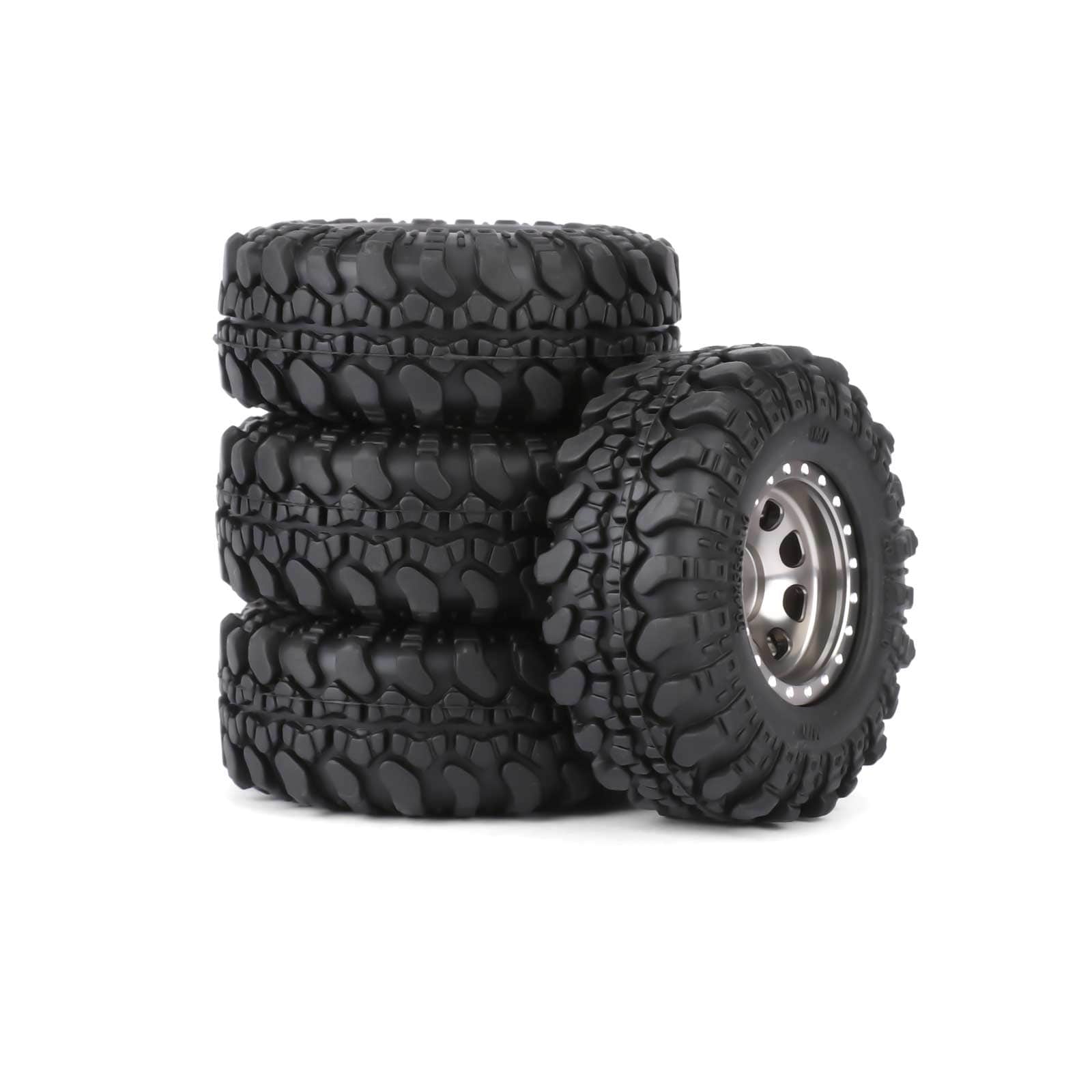 RCAWD FMS FCX24 55MM Tyres RCAWD FCX18 FCX24 55MM Rubber Rock Wheel Tires Tyres