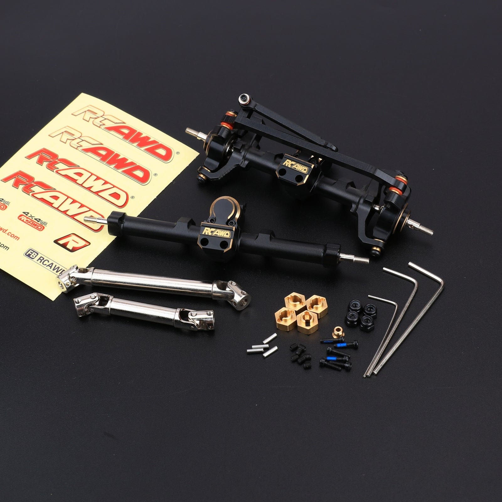 RCAWD FMS FCX24 Black RCAWD FMS 1/18 Upgrades Worm Gear Front Rear Portal Axle D2-E1045BL