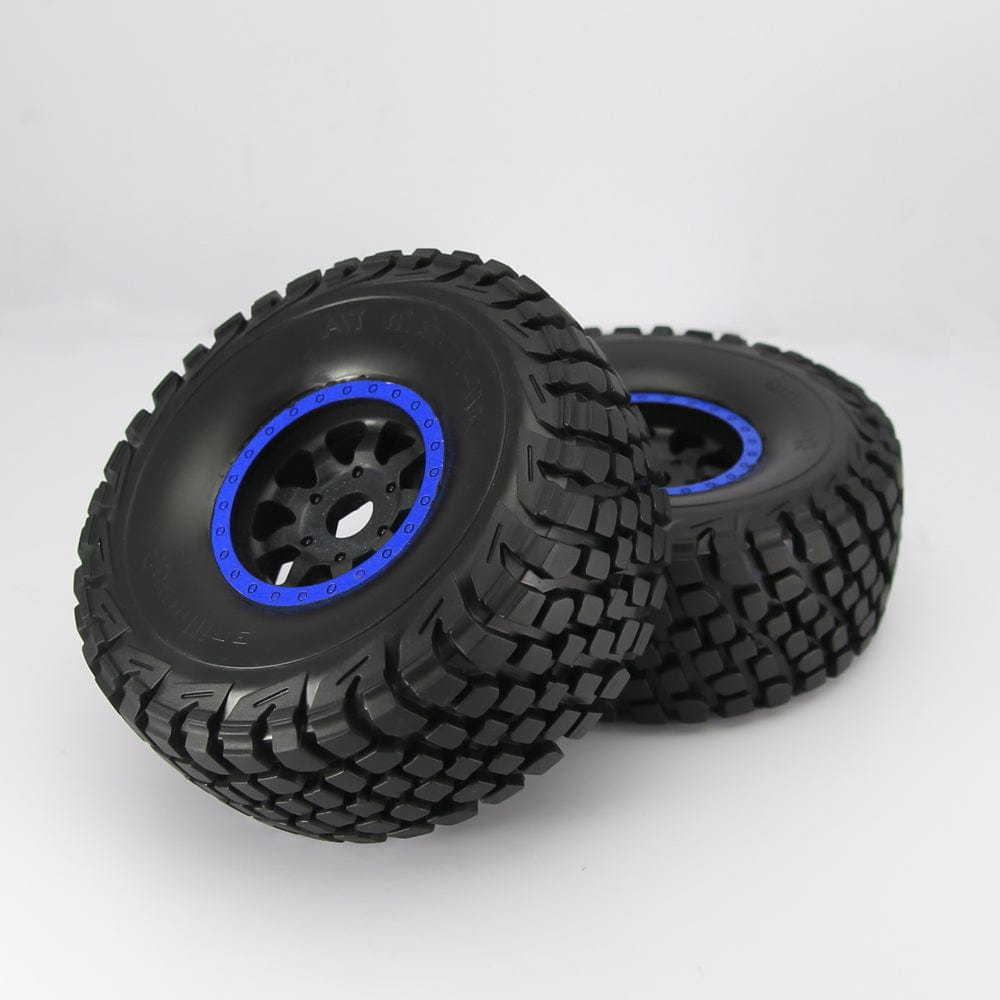 RCAWD FMS FCX24 Blue RCAWD Traxxas Glued  Wheel Tires 2pcs for UDR upgrades