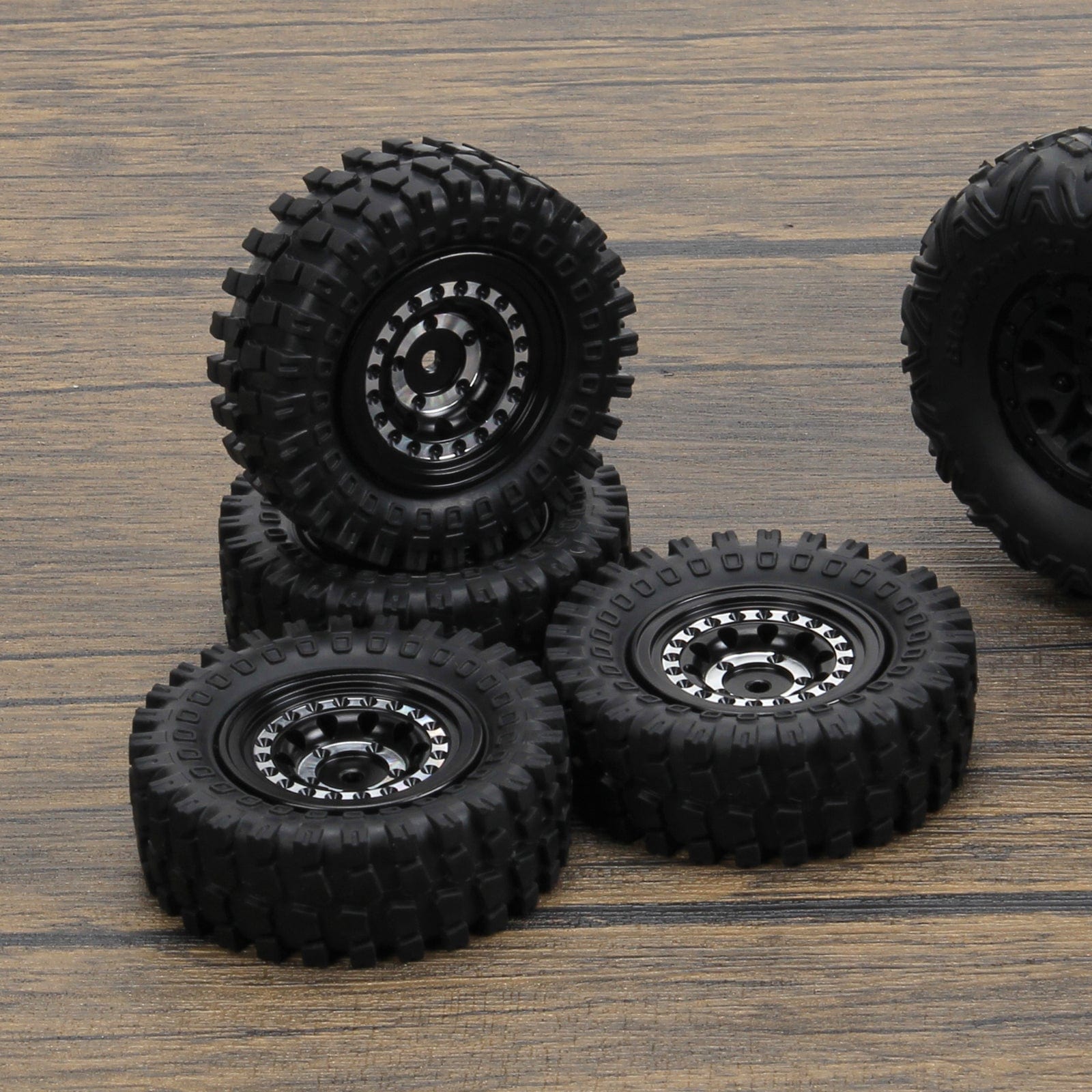 RCAWD FMS FCX24 Color: Black RCAWD 60*20mm Full Alloy 1.3" Beadlock Glue-free Wheel Tire Set for FMS FCX24 and SCX24 Crawlers