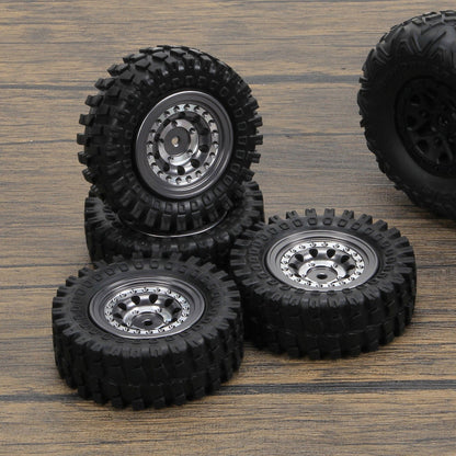 RCAWD FMS FCX24 Color: Silver RCAWD 1.3" Beadlock Wheels 60*20mm Tire Set for FMS FCX24 and SCX24 Crawlers