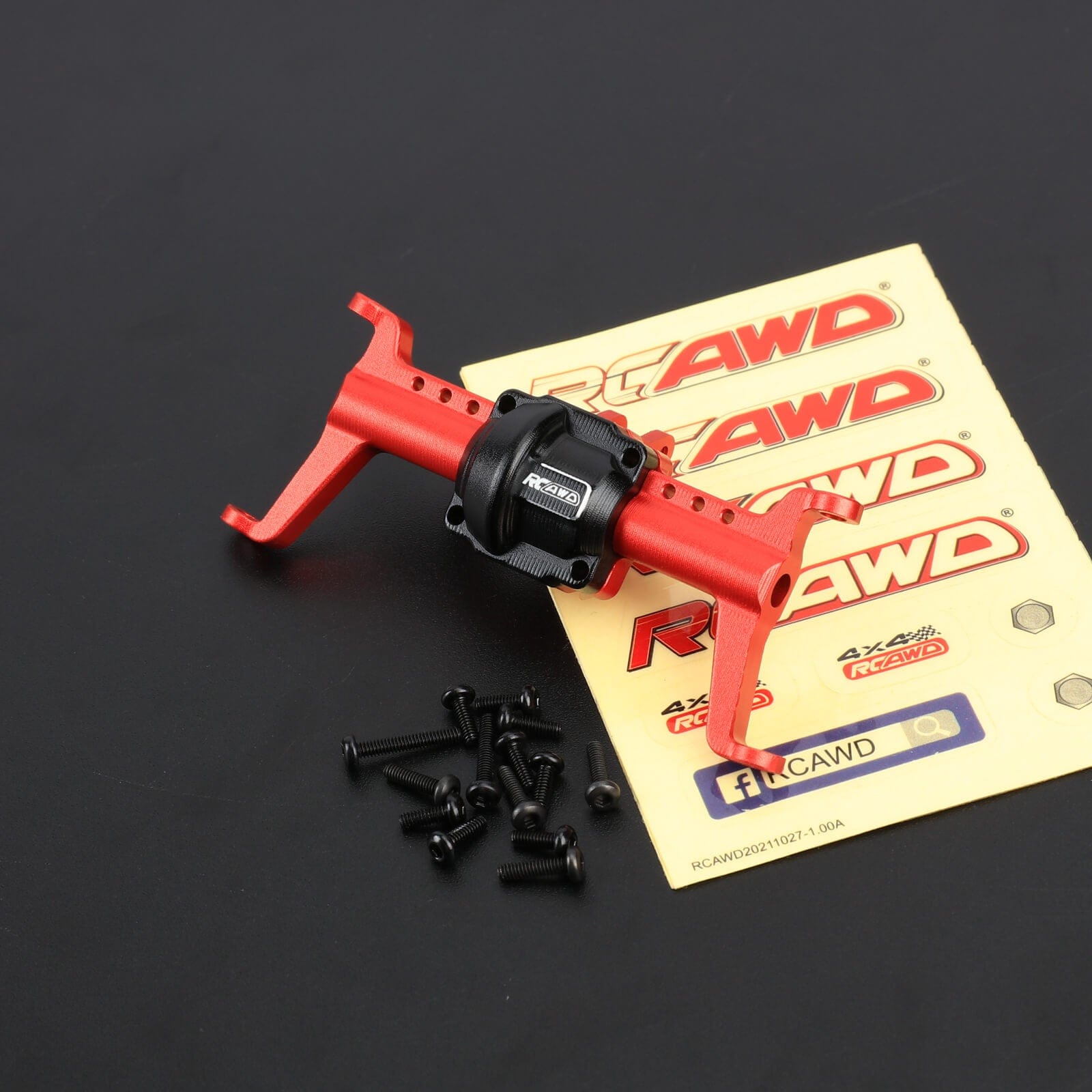 RCAWD FMS FCX24 Front Portal Axle Hosings / Red RCAWD FCX24 Front Rear Differential Portal Axles Housing