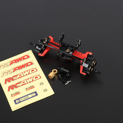 RCAWD FMS FCX24 Front Portal Axle / Red RCAWD FCX24 Differential Portal Axles Complete Set with Diff Locker D6-C3112